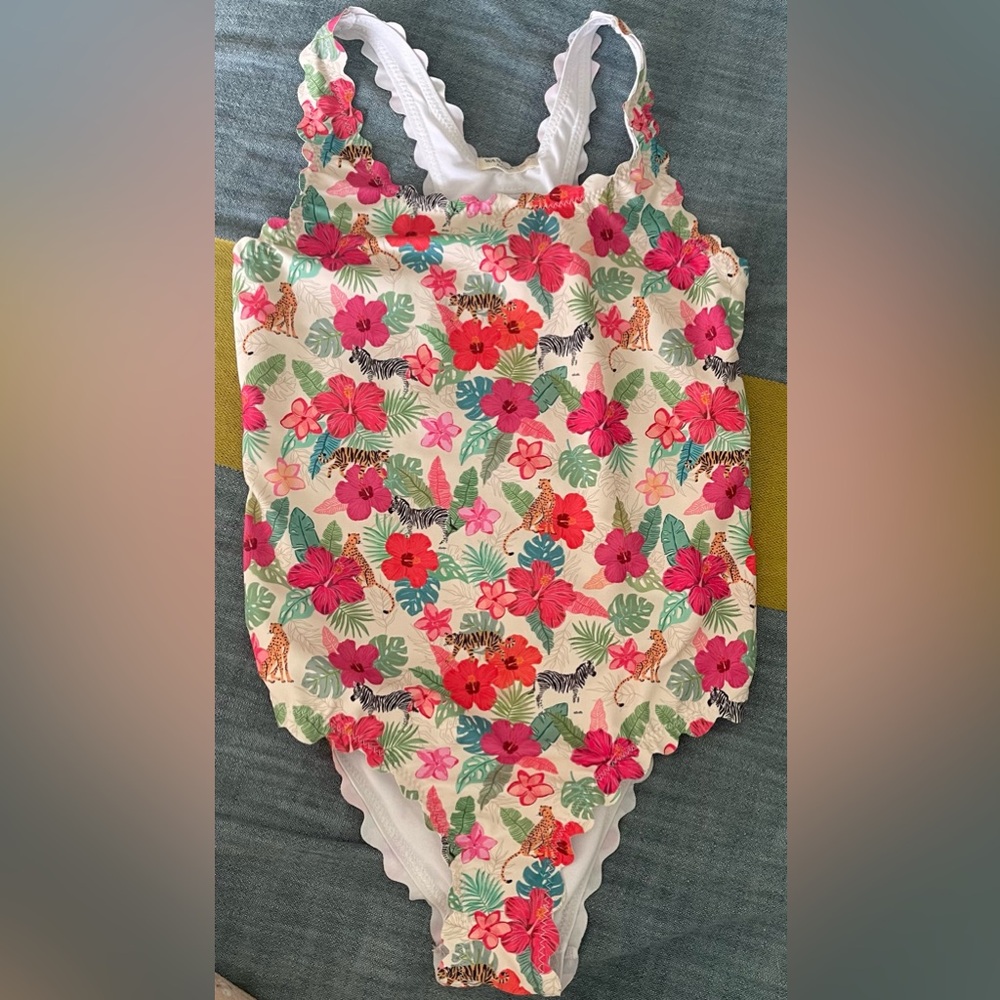 Girl's Wanama Kid One-Piece Swimsuit Talle 10 Bathing Suit Tropical